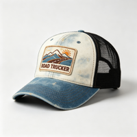 Casquette de camionneur vintage en maille respirante avec patch brodé pour homme, idéale pour le camping, la randonnée, les voyages et le quotidien