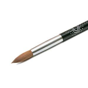 Pincel de Uñas Acrílico Kolinsky 100% de Tamaño Grande con Mango Metálico en Forma de Corazón y Pedrería, Pincel Redondo para Decoración de Uñas - Product Image 3
