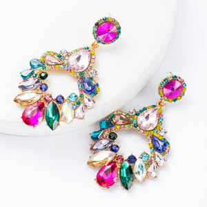 <span class=keywords><strong>Orecchini</strong></span> Pendenti Boho Vintage con Strass Colorati e Perline di Vetro, Gioielli di Lusso per Donne - Product Image 3
