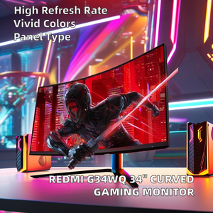 Moniteur LCD de jeu incurvé de <span class=keywords><strong>34</strong></span> pouces <span class=keywords><strong>Xiaomi</strong></span> Redmi G34WQ, écran large avec taux de rafraîchissement de 120Hz/165Hz, C34WQBA-RG noir - Product Image 5