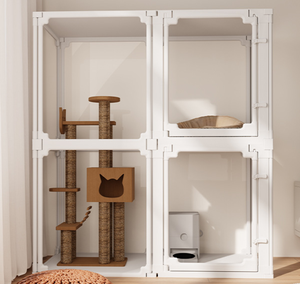 Valla Transparente para Perros Pequeños, Uso en Interiores, Plegable, Corralito para Mascotas, Pieza Única o Accesorios - Product Image 1