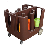 Chariot de rangement pour assiettes en plastique PE de petite taille Chariot de rangement pour assiettes réglable Chariot pour assiettes en plastique
