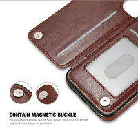 Étui en Cuir PU Luxe à Rabat Portefeuille pour iPhone XS Max XR 10 avec Multi-Porte-Cartes, Coque de Téléphone pour iPhone X 6 6s 7 8 Plus