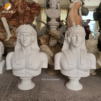 Statue de buste en marbre égyptien, 1 pièce, design classique, ancienne pierre, Sculpture de tête en pierre pour la maison