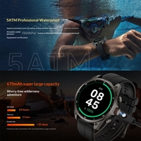 Smartwatch GPS FT66 con Schermo AMOLED HD da 1,43 Pollici, Impermeabile 5ATM, Luce SOS, Bussola, Pressione Barometrica, Monitoraggio dell'Altitudine e del Sonno