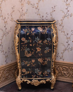 Yips-Conjunto de muebles de dormitorio de lujo con diseño floral pintado a mano, serie americana, blanco, arroz, clásico europeo - Product Image 3