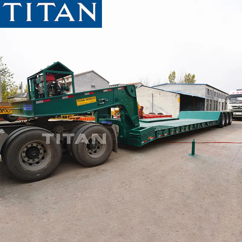 TITAN 80 T çıkarılabilir gooseneck ayrılabilir lowboy trailer lowboy römork üreticileri