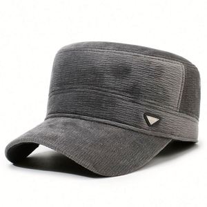 Autumn Winter Unisex Corduroy Baseball <b>Cap</b> with Ear Protection Outdoor Warm <b>Flat</b> Top Sports Hat for <b>Men</b> - Product Image 5