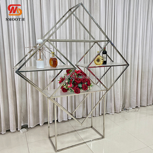 SMOOTH Wedding Events Party Champagne Display <b>Shelf</b> Silver Stainless Steel Wine Rack - Product Image 3