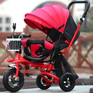 China Foldable Double Seat Metal Cheap New Trikes Wheels Pedal Children Musical Kids Bike Tricycle