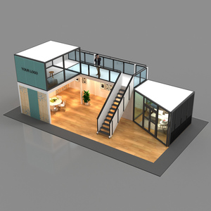 Tùy Chỉnh 12X6M Double Deck Sàn Thương Mại Nhôm Modular Show Levels Thiết Kế Với Glass Fair Bán Lẻ Heavy Two Storey Stands - Product Image 1