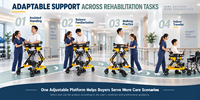 Simplywalke Déambulateur de rééducation 3 en 1 avec siège, aide à la marche et à la position debout pour personnes âgées et handicapées, pour la mobilité assistée en intérieur