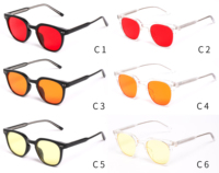 Lentes de Juego Lmamba 3612, Diseño Ovalado Vintage, Montura Completa CP, Protección UV400, Anti Luz Azul, Bloqueo del 99%, Lentes Rojo Anaranjado, Unisex