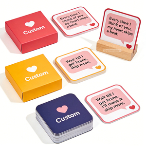 Cartes de <span class=keywords><strong>jeu</strong></span> de conversation pour couples imprimées sur mesure, impression de haute qualité, <span class=keywords><strong>jeu</strong></span> de cartes en papier émotionnel pour couples avec support - Product Image 2