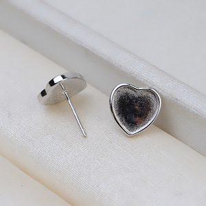 Handmade S925 <b>Silver</b> Fine <b>Stud</b> Earrings Korean Version Female DIY Accessory European American Color Separated Lip 8-13 Pearl - Product Image 1