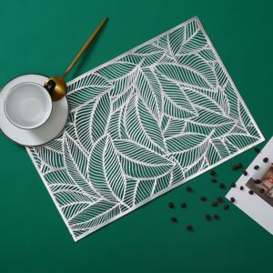 <span class=keywords><strong>IN</strong></span> MAGAZZINO <span class=keywords><strong>PVC</strong></span> Rettangolo Foglia Tovaglietta Per La Cerimonia Nuziale Dinning, Decorazioni Per La Casa - Product Image 3