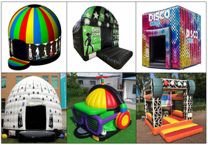 Château gonflable commercial <span class=keywords><strong>DJ</strong></span> Disco Dome pour fête dansante en PVC avec souffleur et lumière LED pour maison de rebond en plein air - Product Image 4