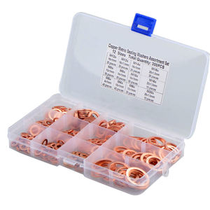 Koperen Pakking Koperen Oliekeerring Set Ronde Effen Wasmachine Din Roestvrij Effen Ring Plat Metaal Rood 5Mm Mijnringen Split 1 Set - Product Image 1