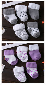 Vente en gros Nouveau-né Infantile <span class=keywords><strong>Chaussettes</strong></span> d'hiver pour bébé 0-3 6-12 Mois Garçon Fille French Terry Chaud Coton Respirant Tricoté Crew High - Product Image 6