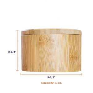 Hot bán bằng gỗ hộp tròn tre Muối Hầm Tre hộp lưu trữ với từ Xoay nắp tre gỗ slat hộp 6 ounce Công suất - Product Image 2