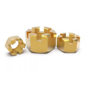 M6-M16 Brass <span class=keywords><strong>Metric</strong></span> thô/chủ đề tốt <span class=keywords><strong>Hex</strong></span> rãnh lâu đài Nuts - Product Image 3
