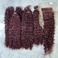 Extensiones de Cabello Humano Virgen Remy Rizado Birmano Ombre DD SDD, Paquete de Cabello Humano de Vietnam
