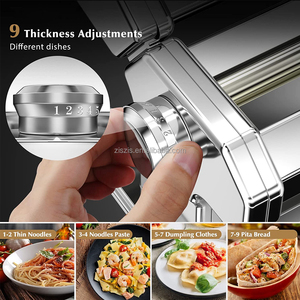 Máquina Manual para hacer Pasta, caja de Color plateado de acero inoxidable, máquina eléctrica para Fideos de <span class=keywords><strong>restaurante</strong></span>, máquina para <span class=keywords><strong>restaurante</strong></span> de un <span class=keywords><strong>restaurante</strong></span> de 500 A LA Paté - Product Image 4