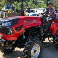 Tracteur agricole multifonctionnel 70 CV avec climatisation de cabine, 4 roues motrices, moteur YTO, roulement de tracteur agricole, moteur à 8+8 vitesses