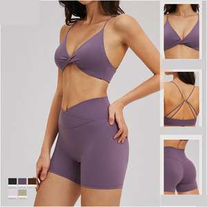 Ensembles <span class=keywords><strong>de</strong></span> sport sans manches multicolores grande taille pour femmes, comprenant un soutien-gorge et un short légers <span class=keywords><strong>de</strong></span> qualité supérieure, pour le <span class=keywords><strong>tennis</strong></span> <span class=keywords><strong>de</strong></span> table et l'entraînement - Product Image 5