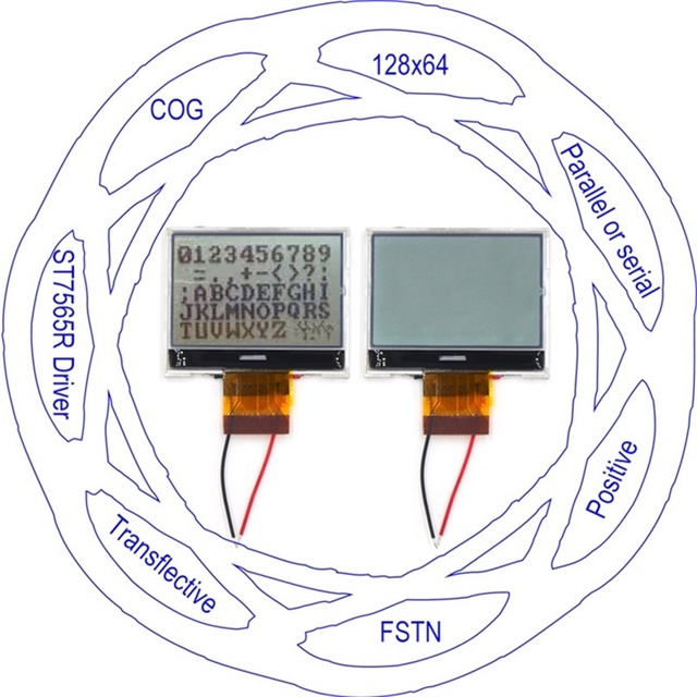 Wandisplay Monochrome Display 128 64 LCD FSTN Display 128X64 ST7565 LCD