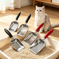 Jusuo – 4 styles de pelle à litière plate en acier inoxydable, outil de nettoyage des déchets pour chat, pelle à sable durable pour chaton et chat