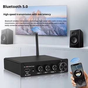 Amplificador de Potencia Estéreo HiFi de <span class=keywords><strong>2</strong></span> Canales con Reproductor USB Coaxial Óptico Bt 5.0 Sistema de Audio para el Hogar de Alta Resolución - Product Image 3