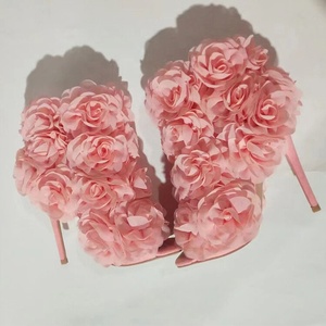 Botines de tacón alto fino con cremallera de poliéster para mujer, sandalias de tacón de aguja con punta abierta, botas cortas para boda, otoño 2023 - Product Image 3