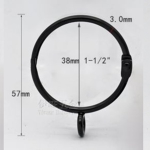 YIWANG Clip de rideau de douche en métal noir, anneaux à charnière, crochets de rideau au design moderne - Product Image 3