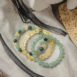 Bracelet en pierres naturelles perlées, 8 mm, perles rondes, bijoux en pierres précieuses, aventurine verte, citrine jaune, œil de tigre, cadeau - Product Image 3