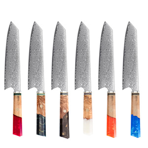 Cuchillo de Chef IOKO de 67 Capas de Acero de Damasco con Mango de Resina Burlwood, Cuchillo de Carnicero Estilo Japonés - Product Image 1