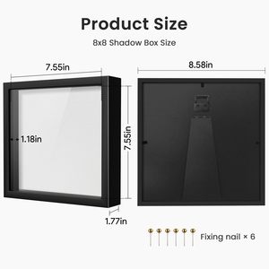 Designs Wholesale <b>8x8</b>/8x10/10x10/12x12 Inch 3D Wooden Shadow Box <b>Frames</b> with Glass,3CM/5CM Deep Display Case for Crafts - Product Image 5