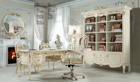 Conception européenne Français De Luxe De Meubles De Bureau En Bois Sculpture Blanc Bureaux