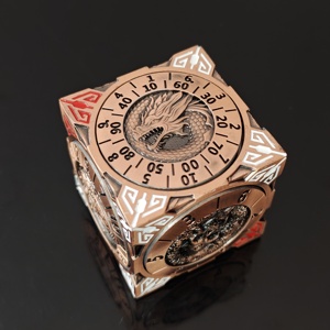 ชุดของเล่น Dungeons จากโลหะหลายด้านเป็นมิตรกับสิ่งแวดล้อมทันสมัย6-ผู้เล่นมังกรสลักลายบนโต๊ะชุดเกมกำหนดโลโก้ได้เองสี่เหลี่ยมลูกเต๋าหมุนทองแดง - Product Image 6