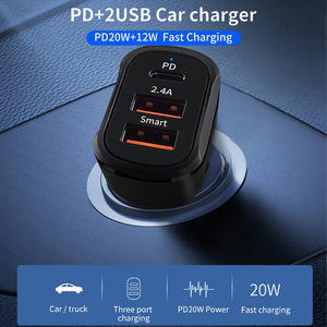 Portátil 3 Portas Tipo C PD Dual QC <span class=keywords><strong>USB</strong></span> a Saída de Carregamento Rápido Universal Socket Cigarette Lighter <span class=keywords><strong>Car</strong></span> Charger - Product Image 2