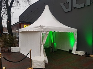 Carpa Pagoda al aire libre para eventos deportivos y <span class=keywords><strong>conciertos</strong></span> Marco de aluminio fuerte y techo de PVC resistente Impresión de logotipo personalizado disponible - Product Image 5