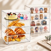 Boîte de rangement à pain en acrylique à 4 niveaux pour comptoir de cuisine, vitrine transparente pour pâtisseries