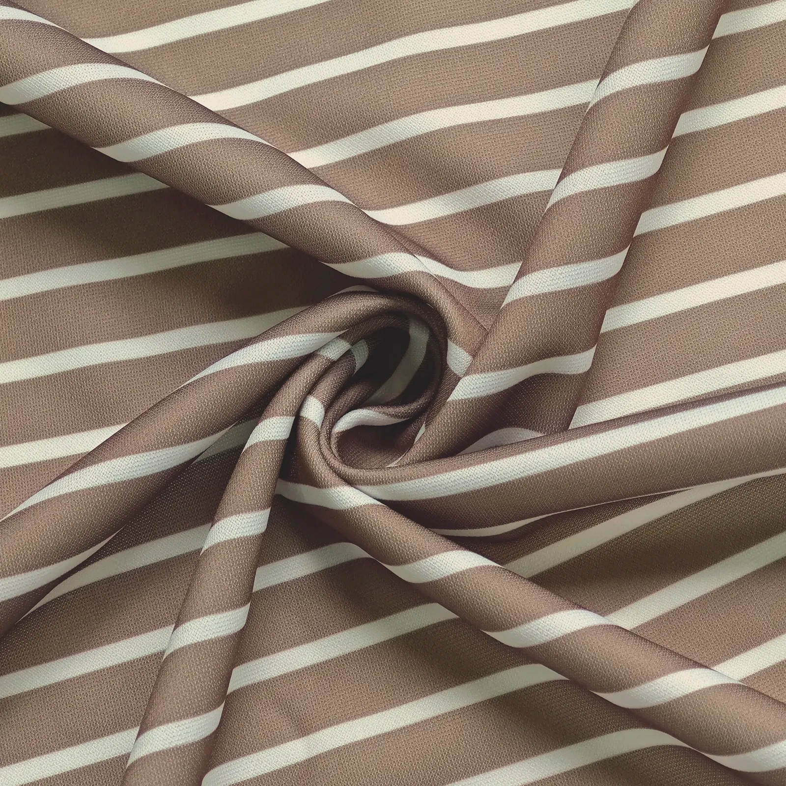 Nhà Sản Xuất Bán Buôn 200gsm 100% Polyester Sọc Nâu In Interlock Vải Cho Áo Khoác T Áo Sơ Mi