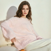 Pull Oversize Doux et Moelleux - Tricot Ultra-Doux Effet Vison, Confortable et Chic pour l'Automne/Hiver, Idéal pour la Superposition et le Quotidien