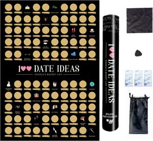 Affiche à gratter personnalisée avec <span class=keywords><strong>100</strong></span> idées de rendez-vous, liste de choses à faire, livre à gratter, défi pour couples, livre à gratter - Product Image 3