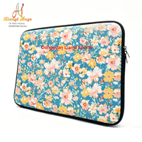 Pochette pour ordinateur portable en néoprène à imprimé floral personnalisé en usine, sacoche pour ordinateur portable avec fermeture éclair, étui de transport, housse pour ordinateur portable, étui pour tablette iPad