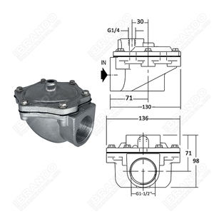 G353A045 1,5'' 1-1/2'' Zoll Membran-Winkelventil mit Fernsteuerung für Pneumatische Impulsstrahlsteuerung - Product Image 1