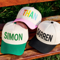 Gorras Personalizadas con Logotipo Bordado en 3D, 5 Paneles, Secado Rápido, Impermeables, Etiqueta Tejida, Gorra de Béisbol de Dos Tonos, Fabricación en Vietnam
