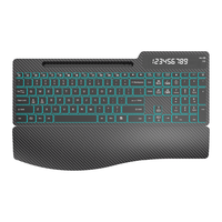 Nouveau clavier d'ordinateur ultra-mince à neuf chiffres avec calculatrice intégrée, sans fil, USB-C Plug & Play, rétroéclairage RGB, repose-poignets et mécanisme à ciseaux