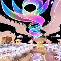 Rubans LED RGB Lumineux ZKAI en Promotion pour Décoration de Plafond de Mariage et Fêtes, Bande Lumineuse Colorée, Draperie Transparente